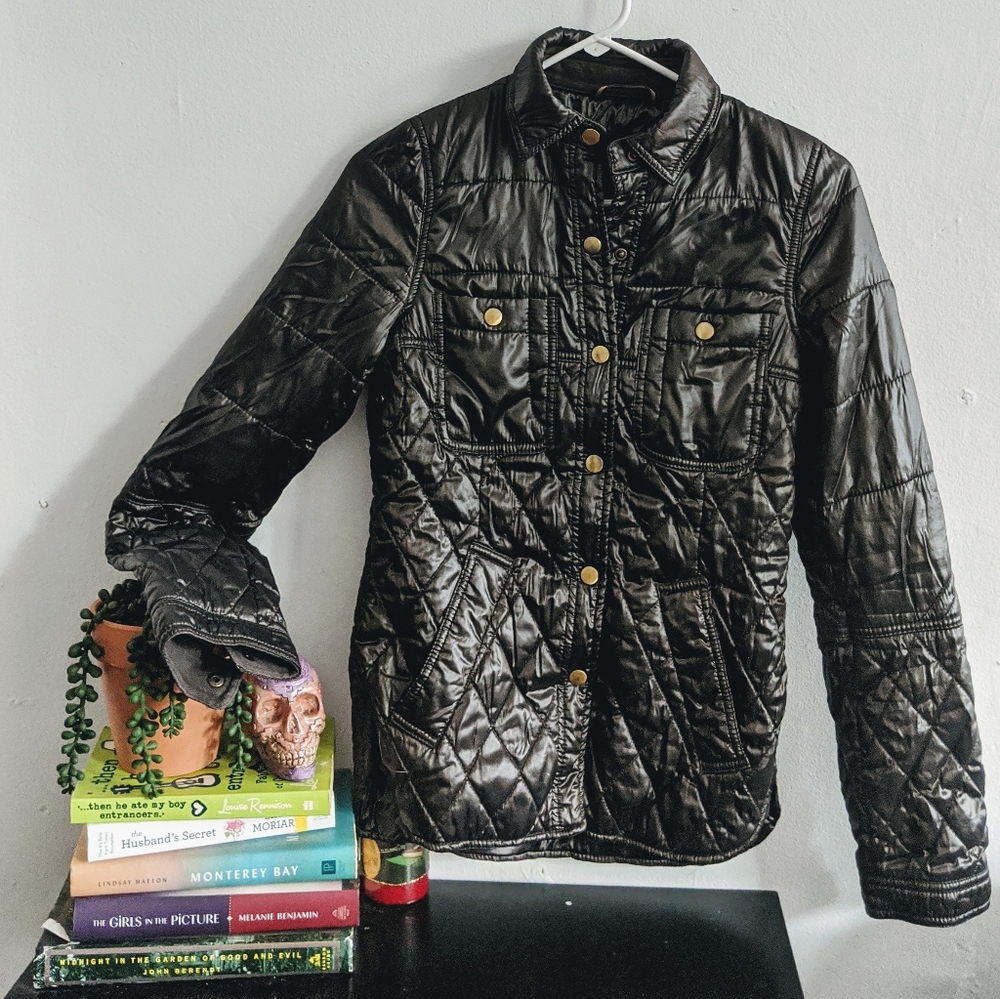 Zara Dark Brown Lightweight Puffer Utility Jacket XS